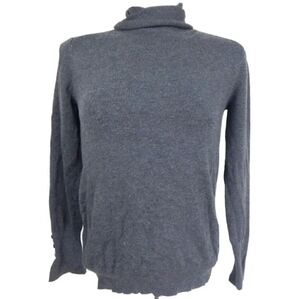 Zara Gray Button Cuff Turtleneck Sweater